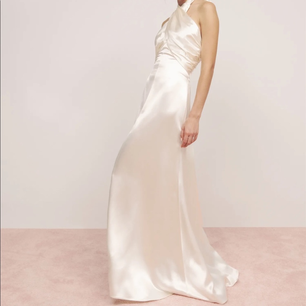 NWT Reformation Ivory Veria Silk Dress